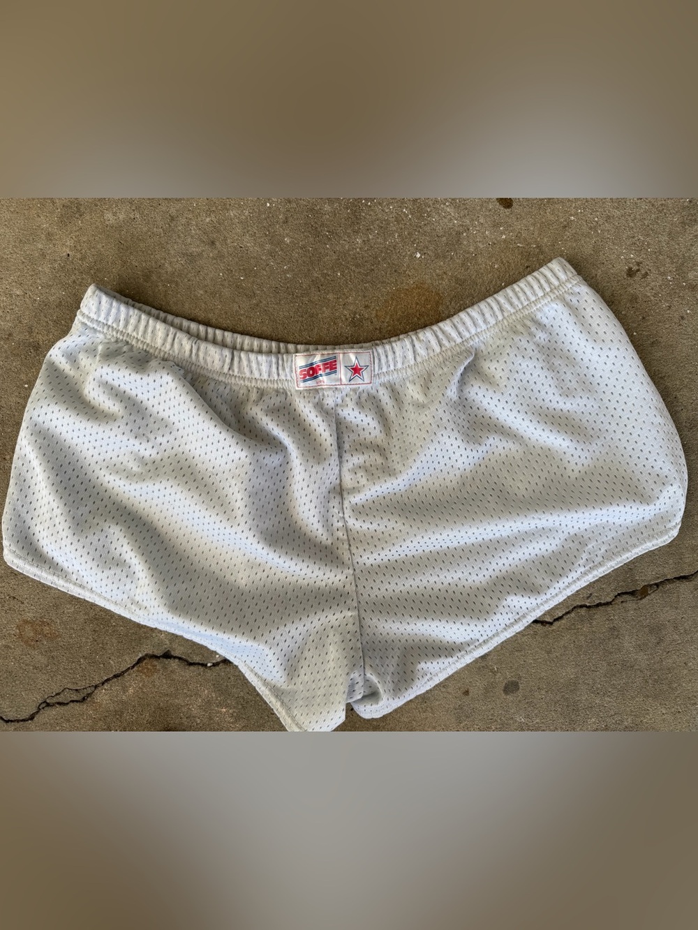 VINTAGE Soffe White Mesh Athletic Shorts